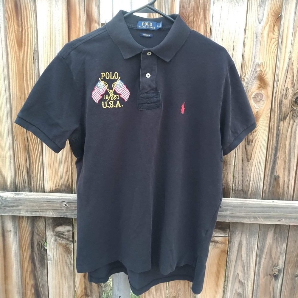 Vintage Big Flag Polo Shirt